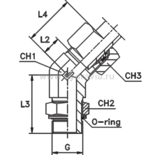 Угловые 45° метрика уплотнение тип G в сборе с В4