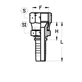JIS "KOMATSU" метрическая внутренняя резьба двойная обжатая гайка