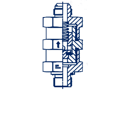 Обратный клапан с уплотнением, метрич. резьба