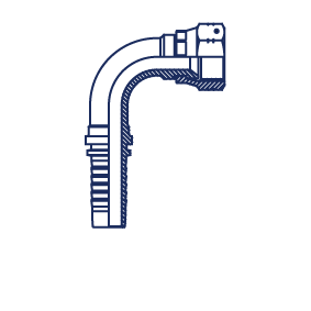 JIC внутренняя резьба обжатая гайка угол 90° JIC внутренняя резьба обжатая гайка угол 90°
