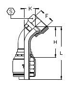 Фитинги JIC гайка Конус 37°, угол 45°, предв.обж.гайка (серия H) фото