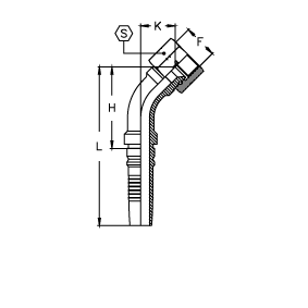 JIC Interlock внутренняя резьба конус 37° угол 45°