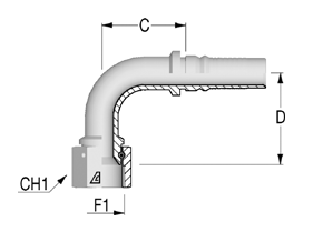 JIC Interlock внутренняя резьба 90 градусов JIC Interlock внутренняя резьба 90 градусов