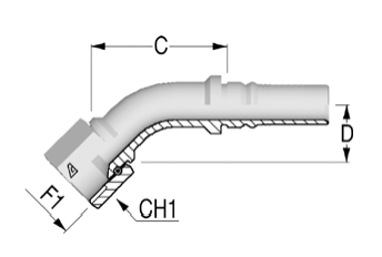 JIC Interlock внутренняя резьба 45 градусов JIC Interlock внутренняя резьба 45 градусов