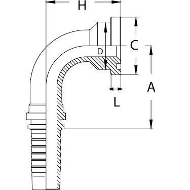 Фитинги SF 3000 Фланец SFL 3000 угол 90° фото