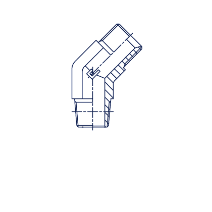 Угловой адаптер NPT 45°