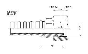 Фитинг BSP гайка Фитинг серии CS BSP Внутренняя резьба O'RING BS 5200 - ISO 12151-6 фото