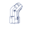 Соединения проходные с накидной гайкой PN Угловые 45° фото