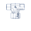 Соединения проходные штуцер-гайка тип PF T-образные BSP с накидной гайкой фото